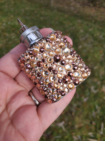 Rhinestoned Keychain Flask