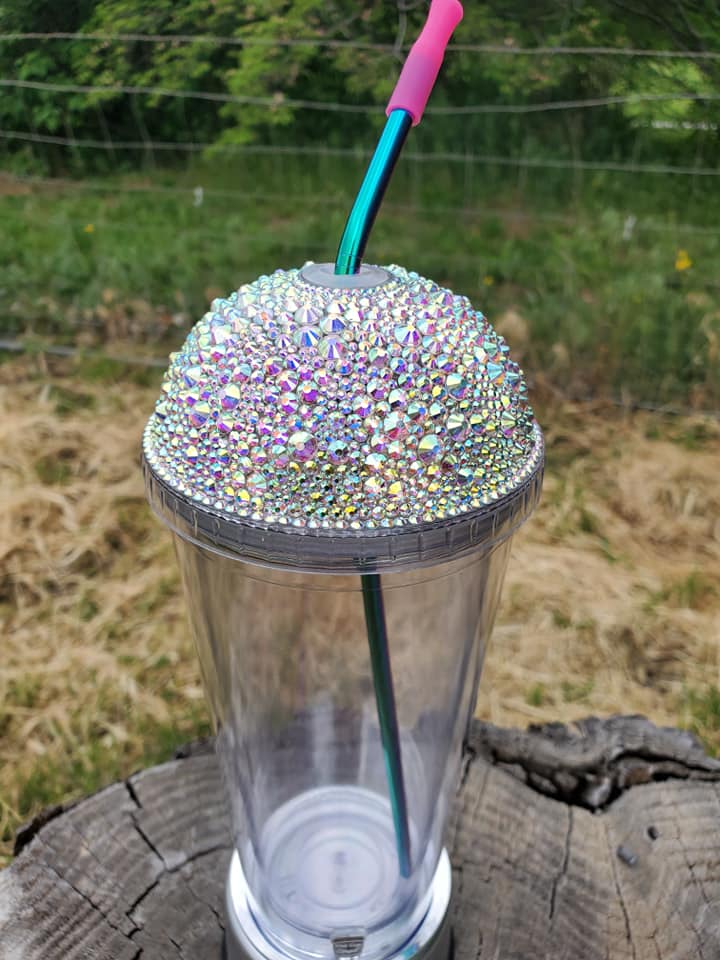 30 oz Ombré Stainless Steel Dome Lid Bling Cup - Back to the South